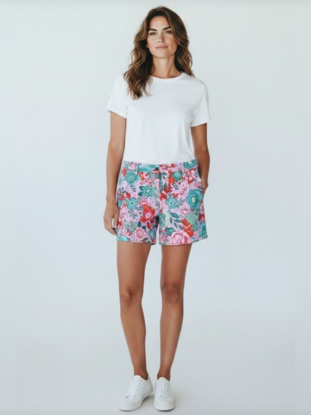 Talbots Bright Floral Relaxed Chino Short | 10